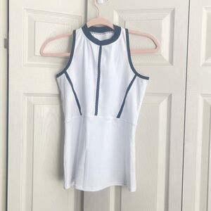 Tail Women’s  Whithe / black tank top Sleeveless Sz XS Activewear Tennis.  D